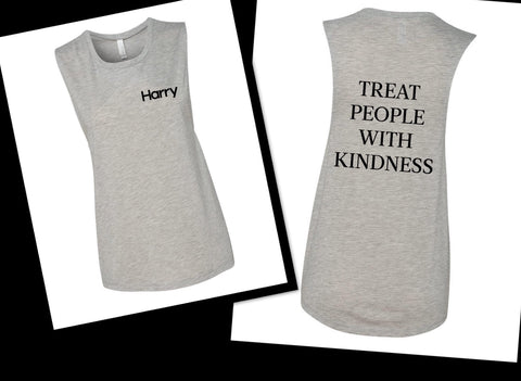 Harry Styles - Harry Logo in Corner / Treat People With Kindness Back Muscle Tee