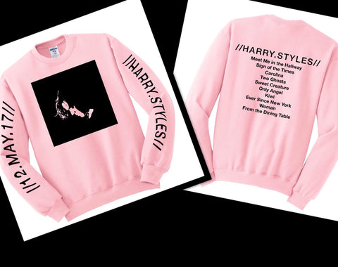 Harry Styles Solo Album Tracklist & Stencil Crewneck Sweatshirt