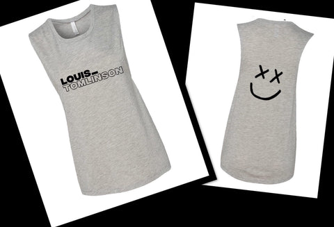 Louis Tomlinson "Louis_Tomlinson/ Smiley Face Logo" Muscle Tee