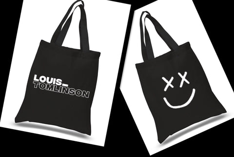 Louis Tomlinson "Louis_Tomlinson/ Smiley Face Logo" 100% Cotton Tote Bag