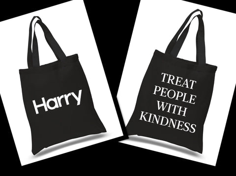 Harry Styles - Harry Logo / Treat People With Kindness BACK Tote Bag