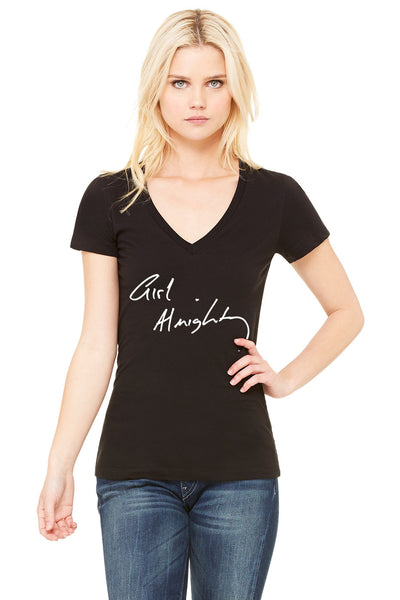 One Direction Girl Almighty Louis Tomlinson Handwriting / Autograph  V-Neck T-Shirt