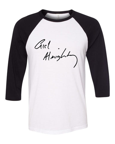 One Direction "Girl Almighty" Louis Tomlinson Handwriting / Autograph Baseball Tee