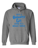 Harry Potter "Just a Hogwartz Girl Living in a Muggle World" Hoodie Sweatshirt (Sizes 3X - 5X)