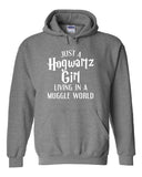 Harry Potter "Just a Hogwartz Girl Living in a Muggle World" Hoodie Sweatshirt (Sizes 3X - 5X)