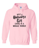Harry Potter "Just a Hogwartz Girl Living in a Muggle World" Hoodie Sweatshirt (Sizes 3X - 5X)