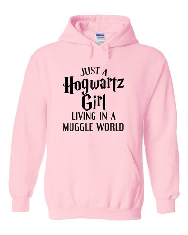 Harry Potter "Just a Hogwartz Girl Living in a Muggle World" Hoodie Sweatshirt (Sizes 3X - 5X)