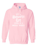Harry Potter "Just a Hogwartz Girl Living in a Muggle World" Hoodie Sweatshirt (Sizes 3X - 5X)