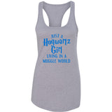 Harry Potter "Just a Hogwartz Girl Living in a Muggle World" Racerback Tank Top
