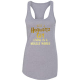 Harry Potter "Just a Hogwartz Girl Living in a Muggle World" Racerback Tank Top