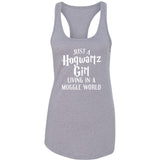 Harry Potter "Just a Hogwartz Girl Living in a Muggle World" Racerback Tank Top