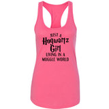 Harry Potter "Just a Hogwartz Girl Living in a Muggle World" Racerback Tank Top