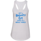 Harry Potter "Just a Hogwartz Girl Living in a Muggle World" Racerback Tank Top