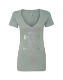 Harry Potter "Just a Hogwartz Girl Living in a Muggle World" V-Neck T-Shirt