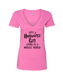 Harry Potter "Just a Hogwartz Girl Living in a Muggle World" V-Neck T-Shirt