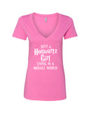 Harry Potter "Just a Hogwartz Girl Living in a Muggle World" V-Neck T-Shirt