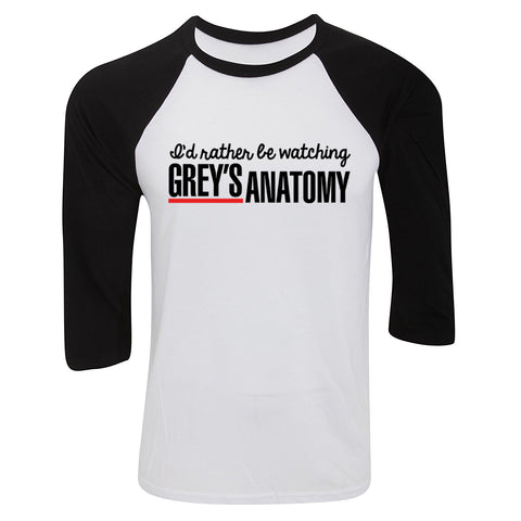 Grey's Anatomy TV Show "I'd Rather Be Watching Grey's Anatomy" Baseball Tee