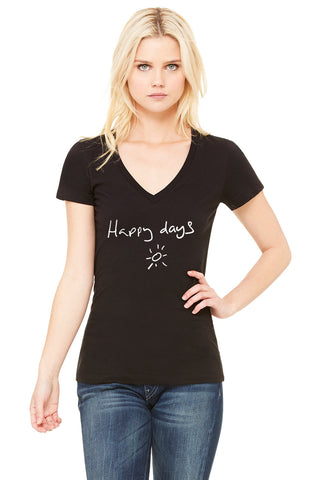 Louis Tomlinson Handwriting "Happy Days" V-Neck T-Shirt