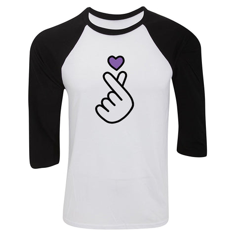 BTS "Purple Heart Love Hand Sign" Baseball Tee