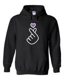 BTS "Purple Heart Love Hand Sign" Hoodie Sweatshirt