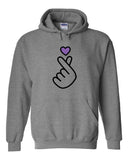 BTS "Purple Heart Love Hand Sign" Hoodie Sweatshirt