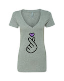 BTS "Purple Heart Love Hand Sign" V-Neck T-Shirt