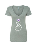 BTS "Purple Heart Love Hand Sign" V-Neck T-Shirt