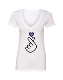 BTS "Purple Heart Love Hand Sign" V-Neck T-Shirt