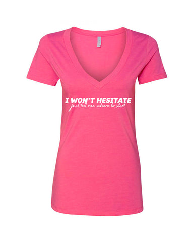 Jonas Brothers "I Won't Hesitate Just Tell Me Where To Start" V-Neck T-Shirt