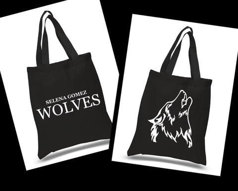 Selena Gomez "Wolves" / Wolf Back 100% Cotton Tote Bag