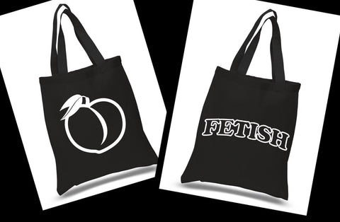 Selena Gomez "Fetish" Bubble Letters Back / Peach in Corner 100% Cotton Tote Bag