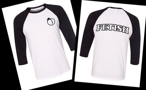 Selena Gomez "Fetish" Bubble Letters Back / Peach in Corner Baseball Tee