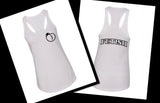 Selena Gomez "Fetish" Bubble Letters Back / Peach in Corner Racerback Tank Top