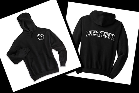 Selena Gomez "Fetish" Bubble Letters Back / Peach in Corner Unisex Adult Hoodie Sweatshirt