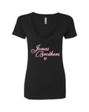 Jonas Brothers "Jonas Brothers (Script Logo)" V-Neck T-Shirt