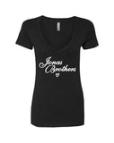 Jonas Brothers "Jonas Brothers (Script Logo)" V-Neck T-Shirt