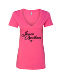 Jonas Brothers "Jonas Brothers (Script Logo)" V-Neck T-Shirt