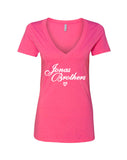 Jonas Brothers "Jonas Brothers (Script Logo)" V-Neck T-Shirt