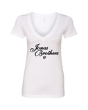 Jonas Brothers "Jonas Brothers (Script Logo)" V-Neck T-Shirt