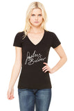 Justin Bieber "Justin Bieber" Autograph V-Neck T-Shirt