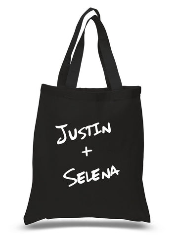 Justin Bieber / Selena Gomez "Justin + Selena" 100% Cotton Tote Bag