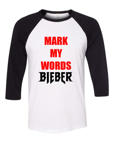 Justin Bieber "Mark My Words" Baseball Tee