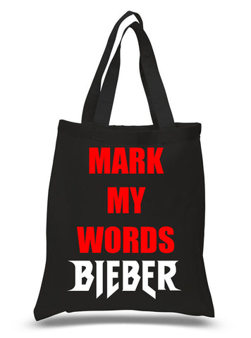 Justin Bieber "Mark My Words" 100% Cotton Tote Bag