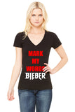 Justin Bieber "Mark My Words" V-Neck T-Shirt