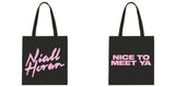 Niall Horan "Niall Horan NEW Logo CORNER / Nice to Meet Ya BACK" Tote Bag