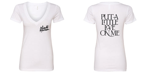 Niall Horan "Niall Horan New Logo / Put a Little Love on Me BACK" V-Neck T-Shirt