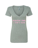 Breaking News: I Don't Care V-Neck T-Shirt