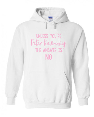 To All The Boys I Loved Before "Unless You're Peter Kavinsky the Answer is NO" Hoodie Sweatshirt