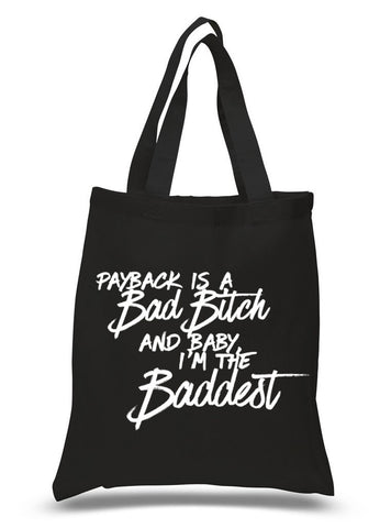 Demi Lovato "Sorry Not Sorry / Payback is a Bad Bitch and Baby, I'm the Baddest" 100% Cotton Tote Bag