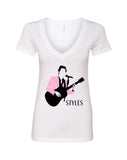 Harry Styles "Pink Jacket Stencil" V-Neck T-Shirt